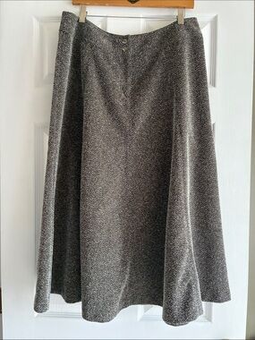 Coldwater Creek Gray Herringbone A-Line Skirt Size 14